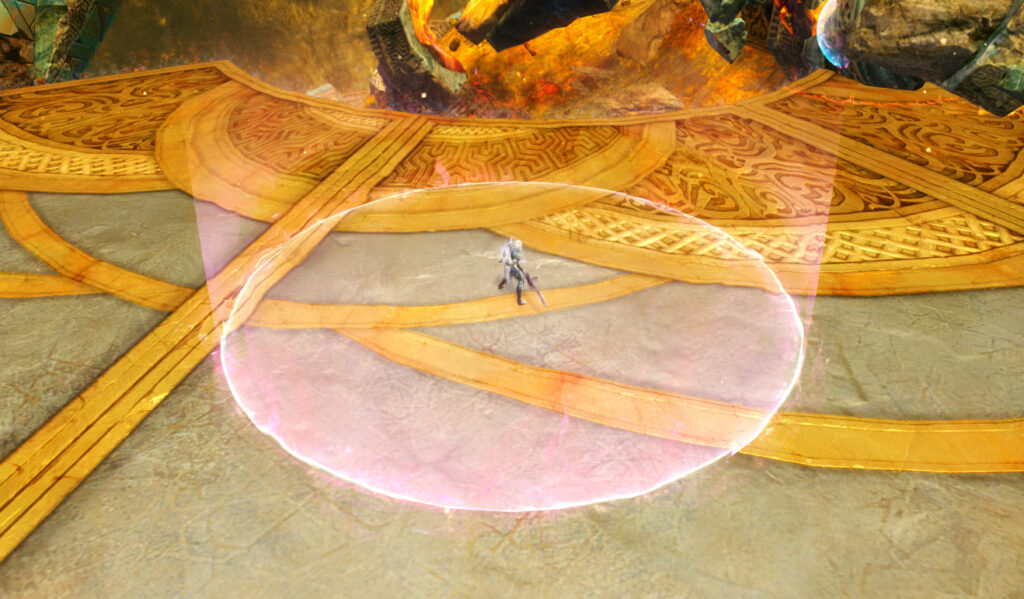 The pink Conjured Protection AoE