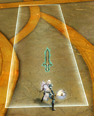 The white Conjured Slash AoE field