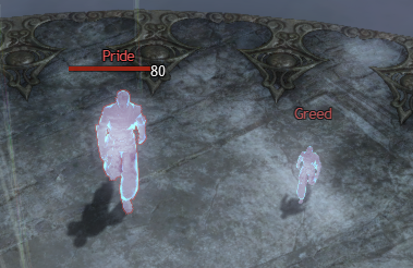 A large Pride spirit and small Greed spirit