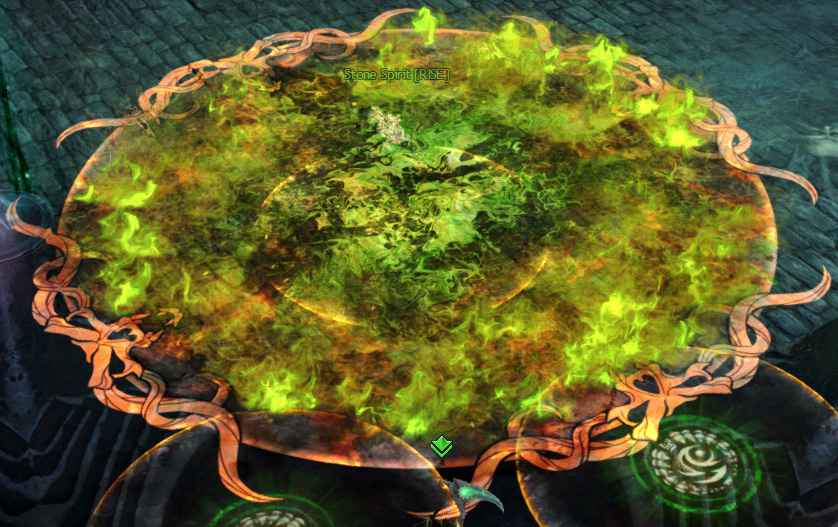 A fiery green Dhuumfire puddle