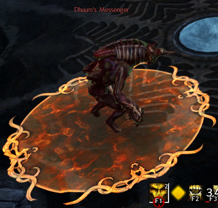 Dhuum's messenger with its orange PBAoE