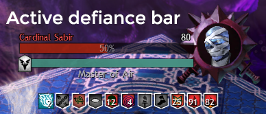 Cardinal Sabir's blue unlocked/active defiance bar