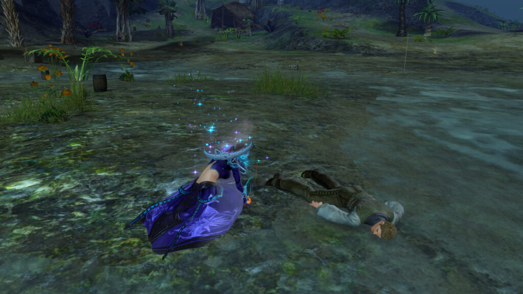 An Elementalist resurrecting an NPC