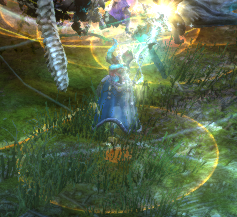 The gold AoE Ghastly Prison indicator