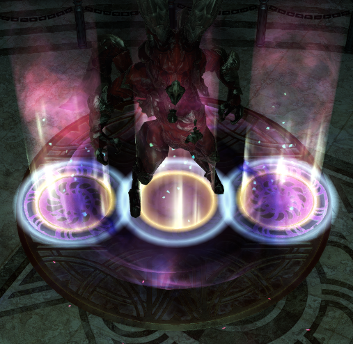A failed summoning circle with an enemy inside it