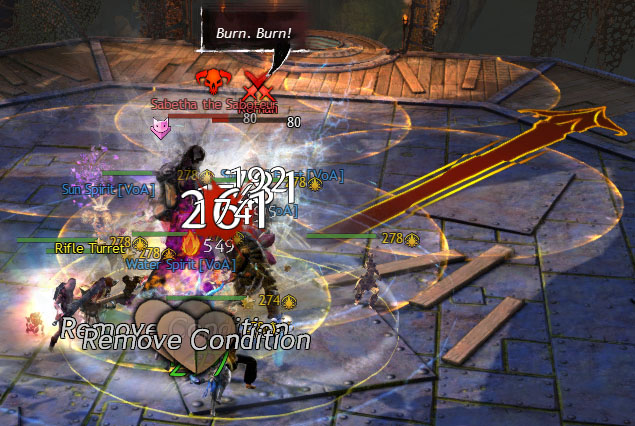 Sabetha's Firestorm red arrow indicator
