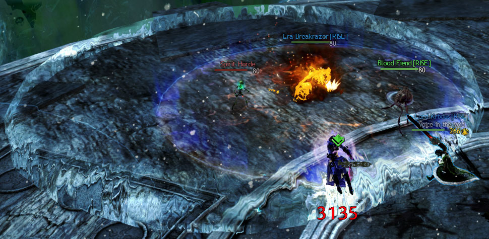 A shockwave billowing from a missed green AoE