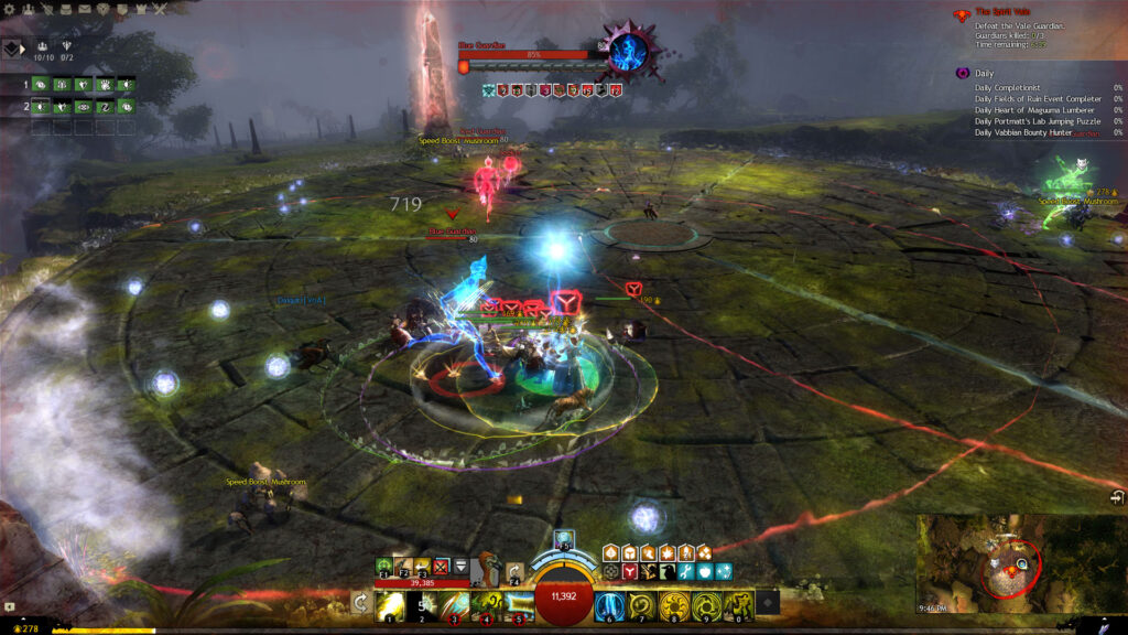 A raid squad during a Vale Guardian split phase